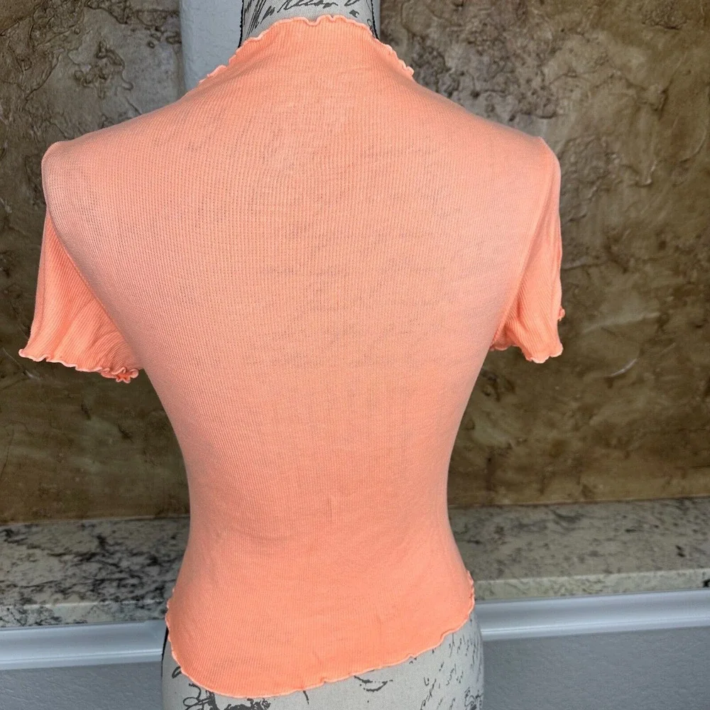 Free People Movement Madeline Funnel‎ Baby Top Womens XS/S Peach Orange